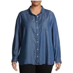 NWT Terra & Skye soft denim look button down size 3x